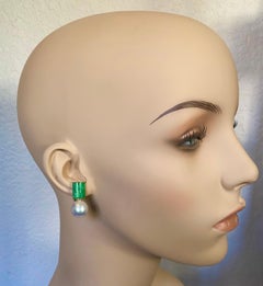 Michael Kneebone Jadeite Paspaley South Seas Pearl Drop Earrings