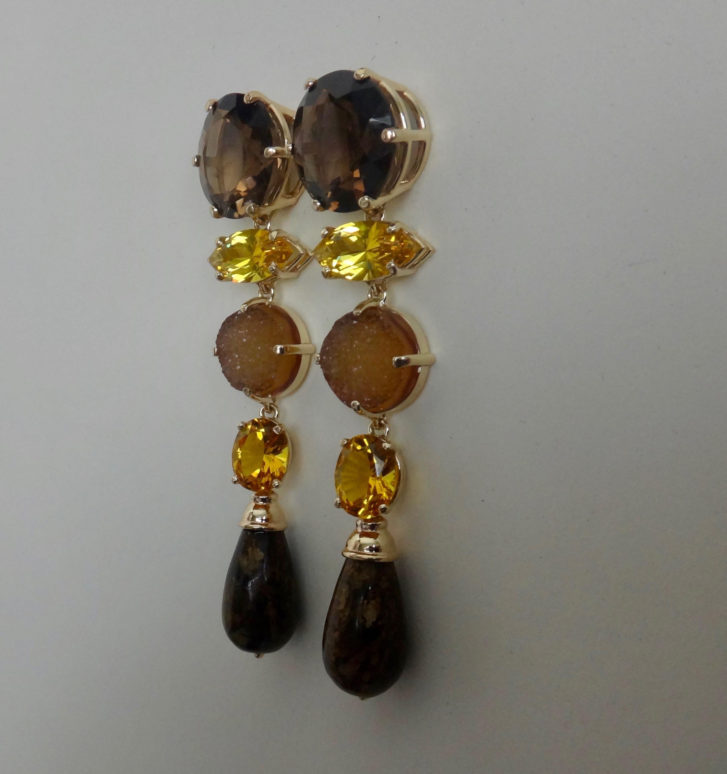 Michael Kneebone Jasper Bead Necklace Multi-Gemstone Dangle Earring Suite 2