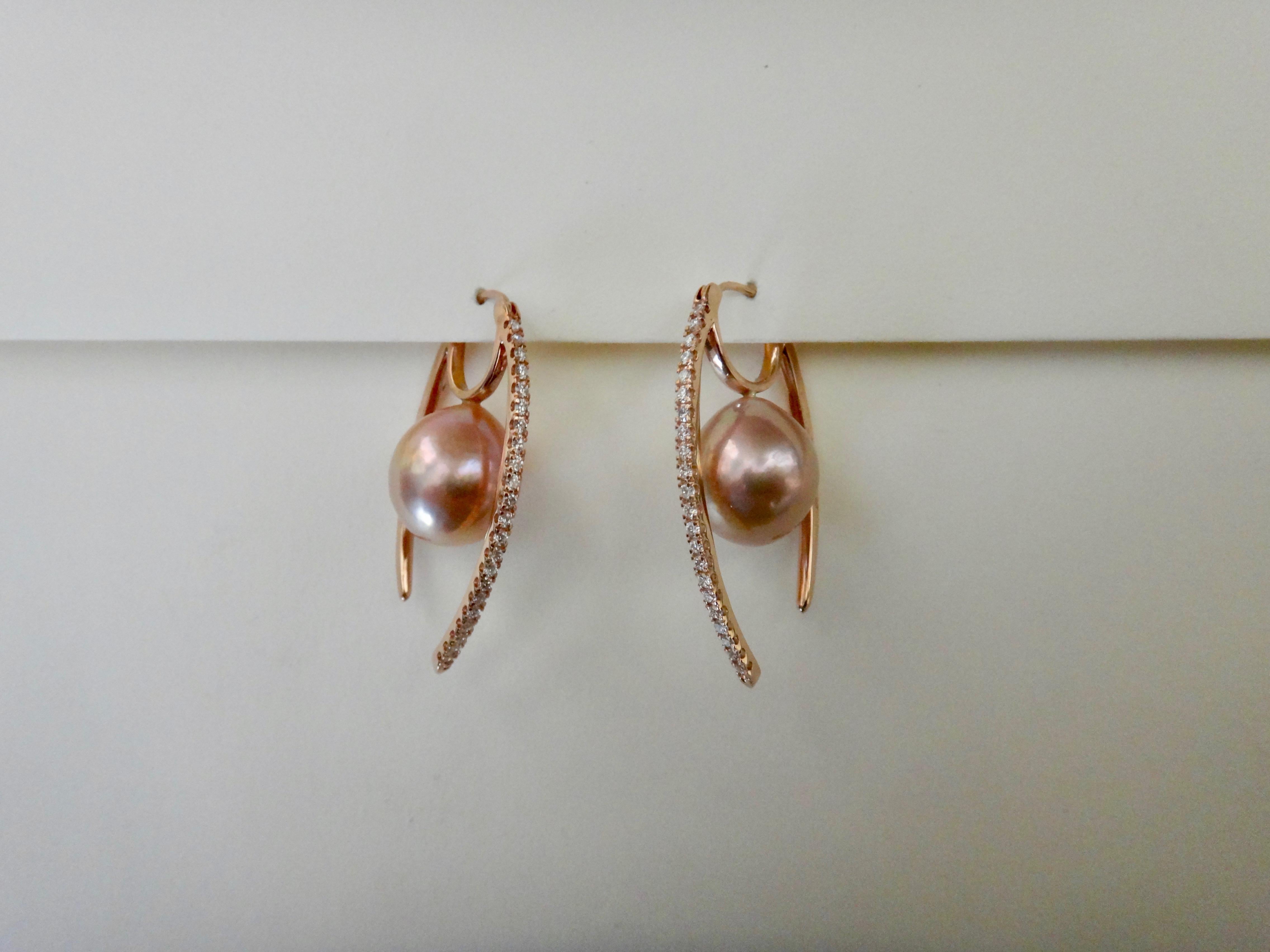 Contemporary Michael Kneebone Kasumi Pearl Diamond Rose Gold 