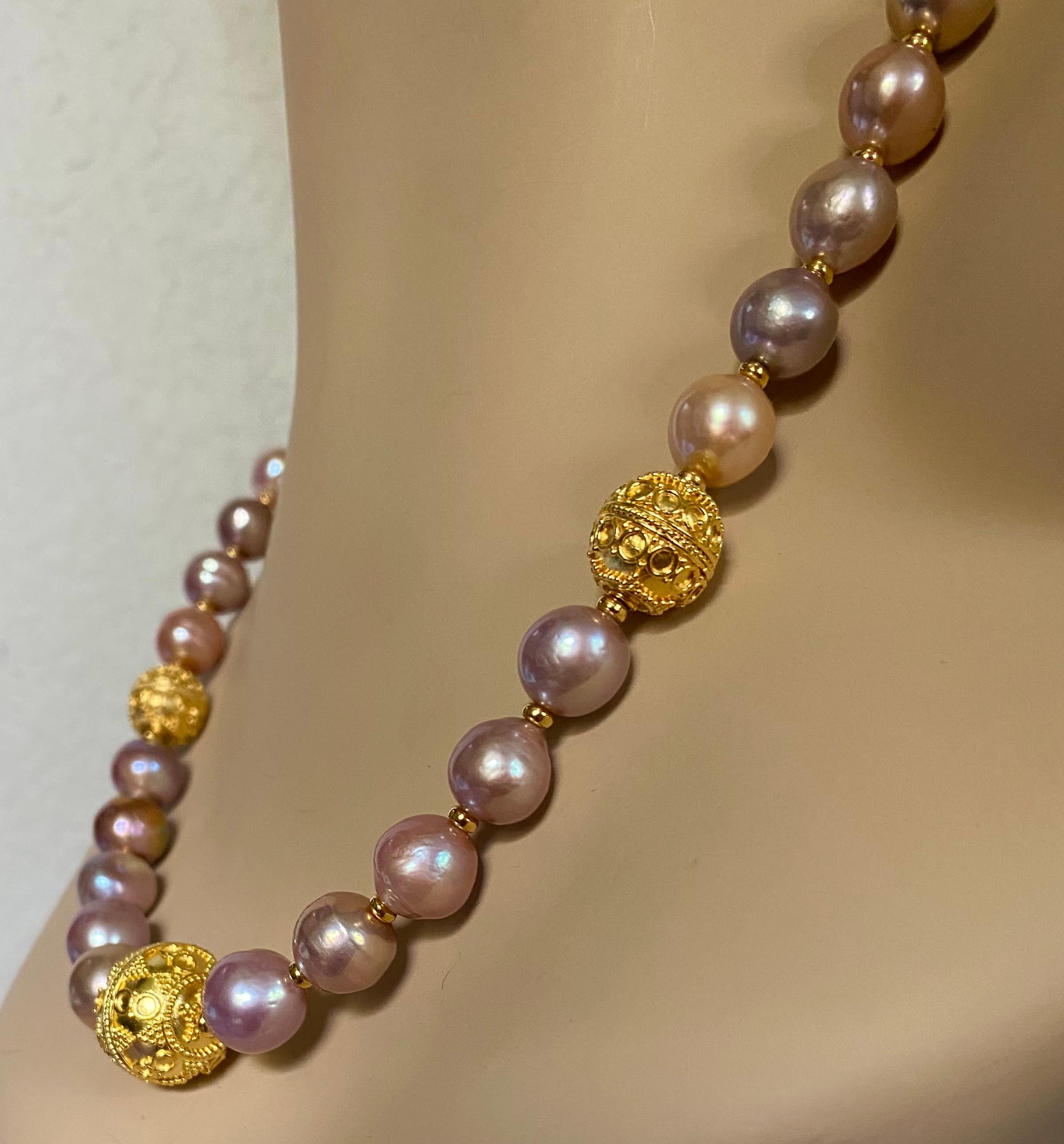Michael Kneebone Kasumi Pearl Granulated Bead Earring and Necklace Suite For Sale 7