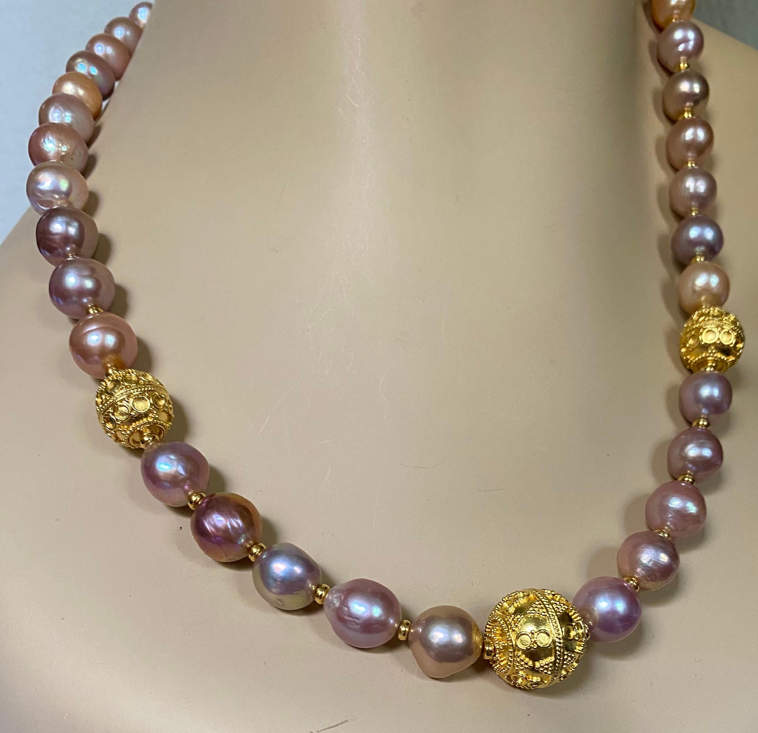 Michael Kneebone Kasumi Pearl Granulated Bead Earring and Necklace Suite For Sale 2