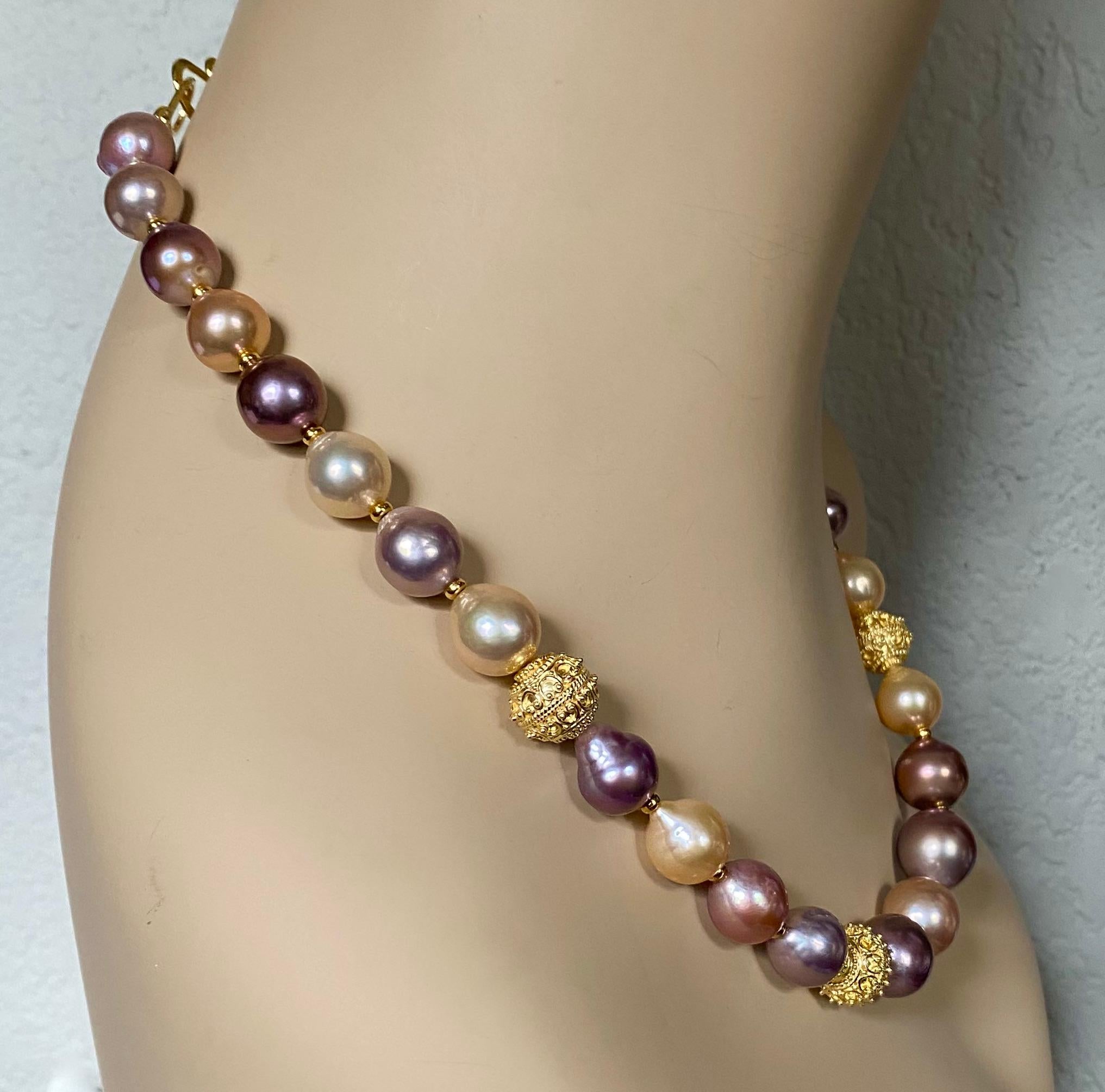 Michael Kneebone Kasumi Pearl Granulated Bead Necklace Earring Suite For Sale 5