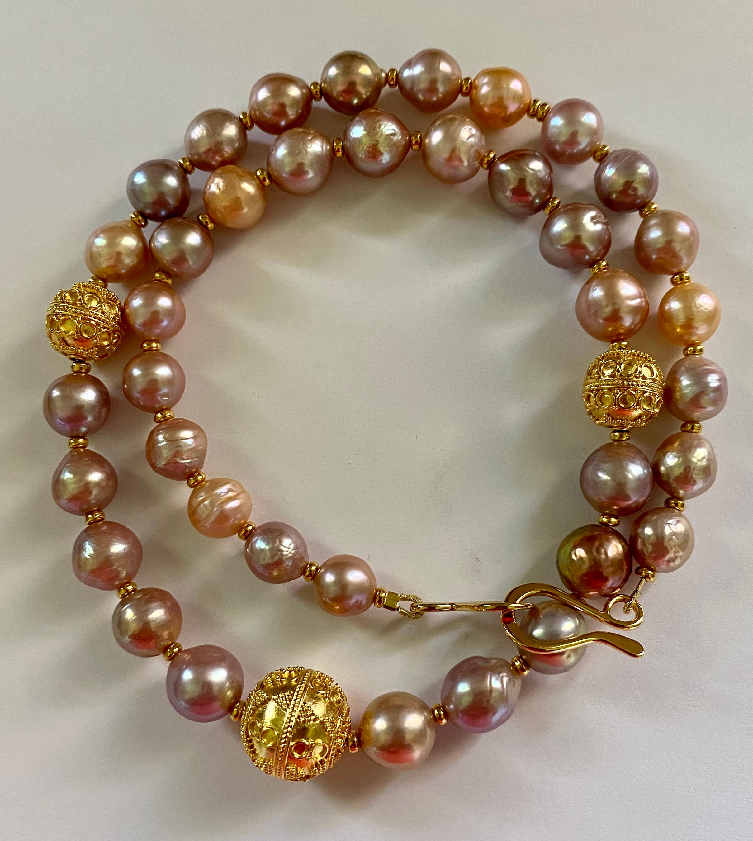 Michael Kneebone Kasumi Pearl Granulated Bead Necklace Earring Suite 7