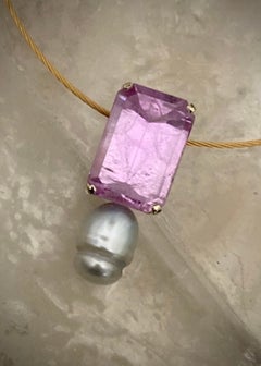 Pendentif en kunzite et perle des Mers du Sud « Michael Kneebone » de Paspaley