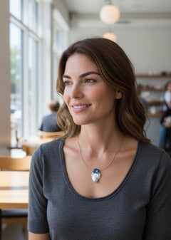 Michael Kneebone Kyanite Diamond Baroque Pearl Pendant