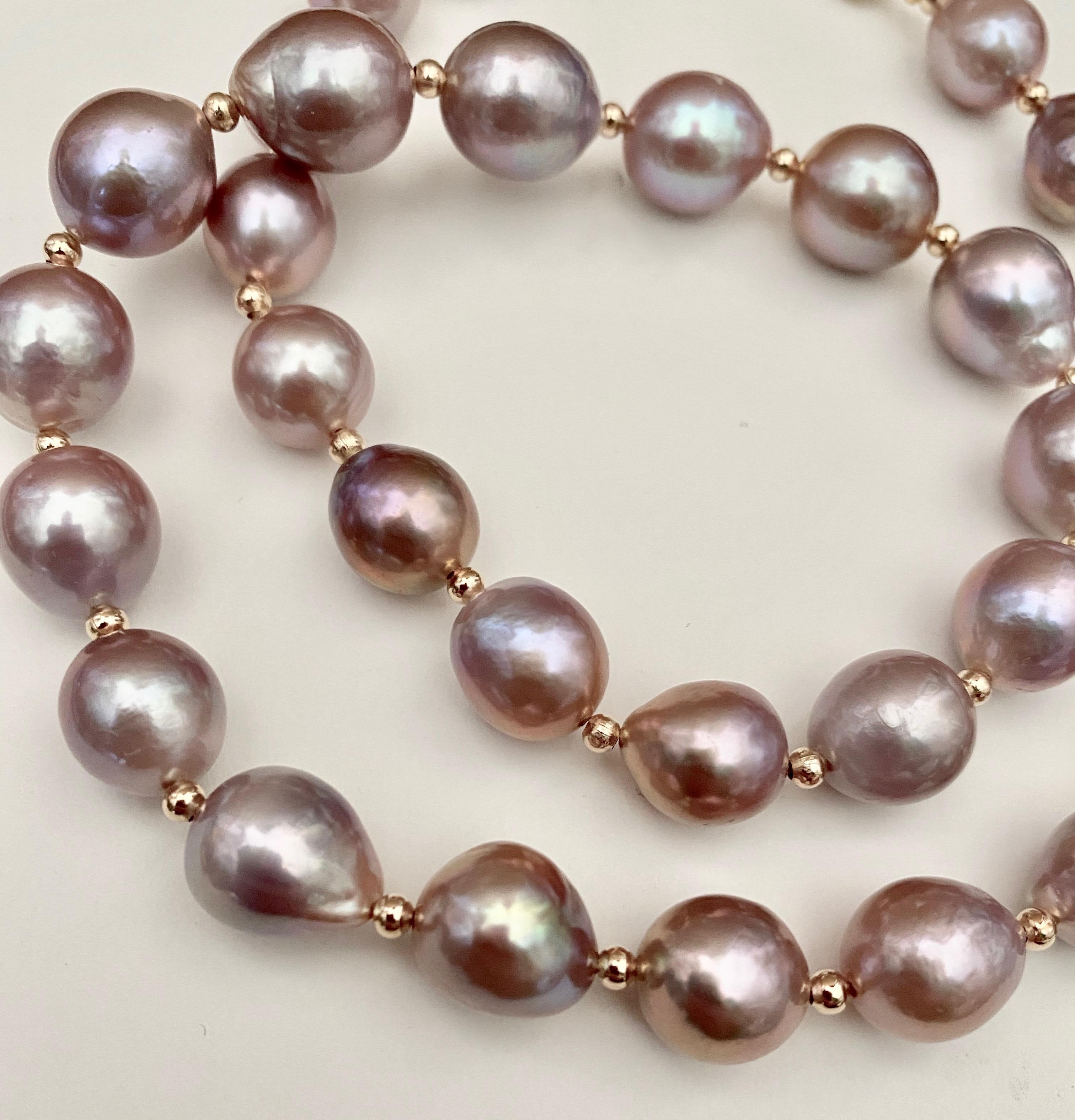 Contemporary Michael Kneebone Lavender Baroque Pearl Necklace