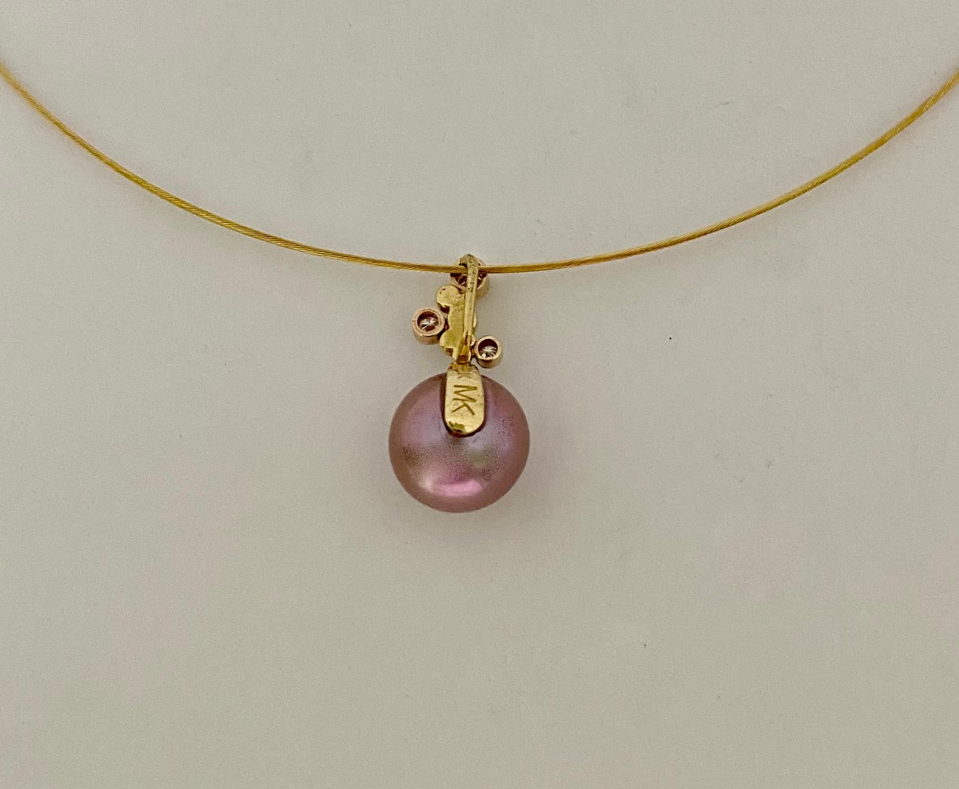 Michael Kneebone Pendentif « Bubbles » en perles de Tahiti lavande et diamants en vente 3