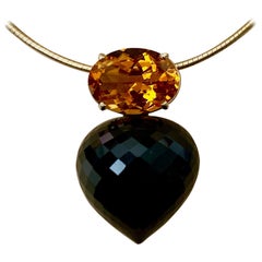 Michael Kneebone Madeira Citrine Smokey Quartz Acorn Pendant