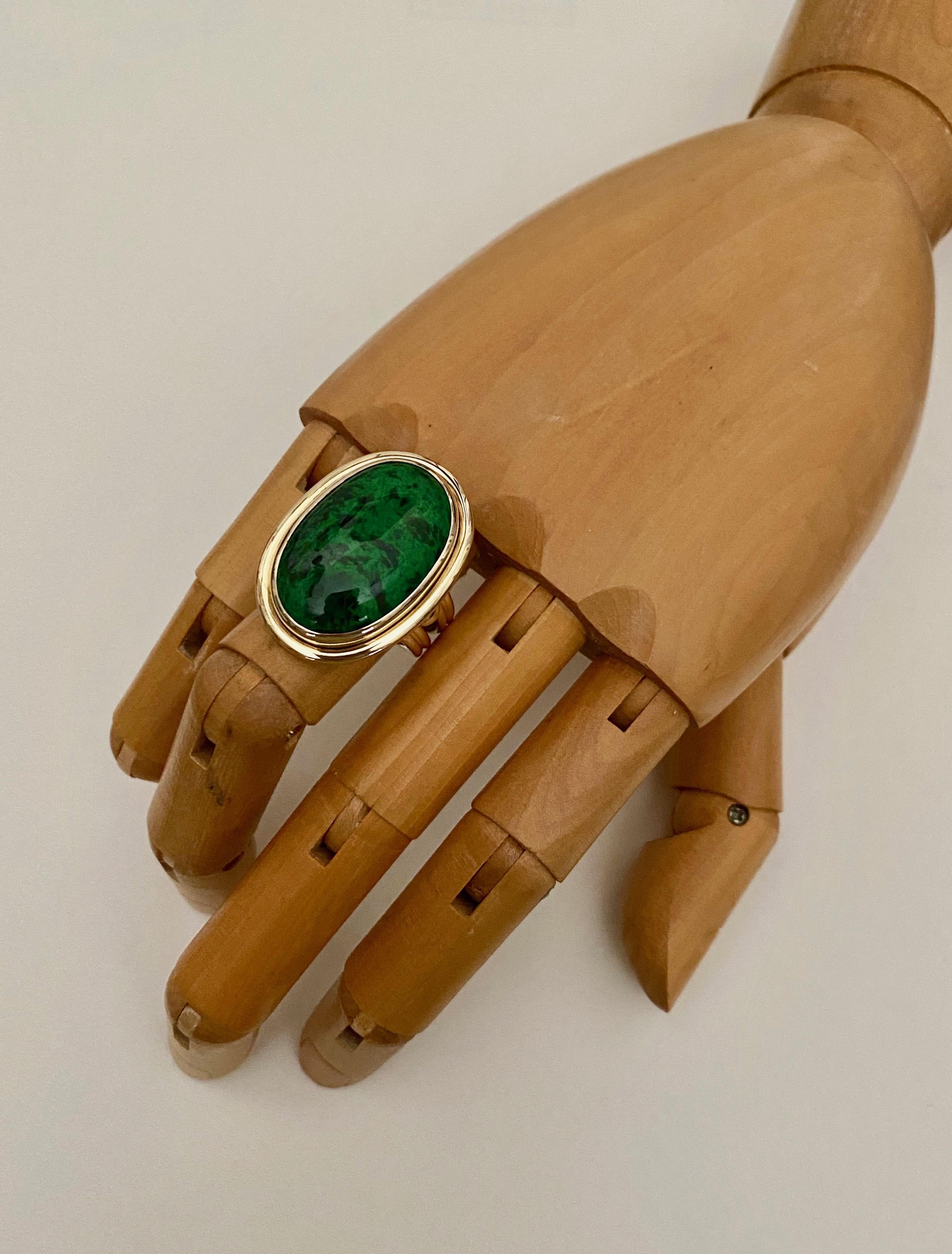 Contemporary Michael Kneebone Maw Sit Sit Jade Archaic Style Ring