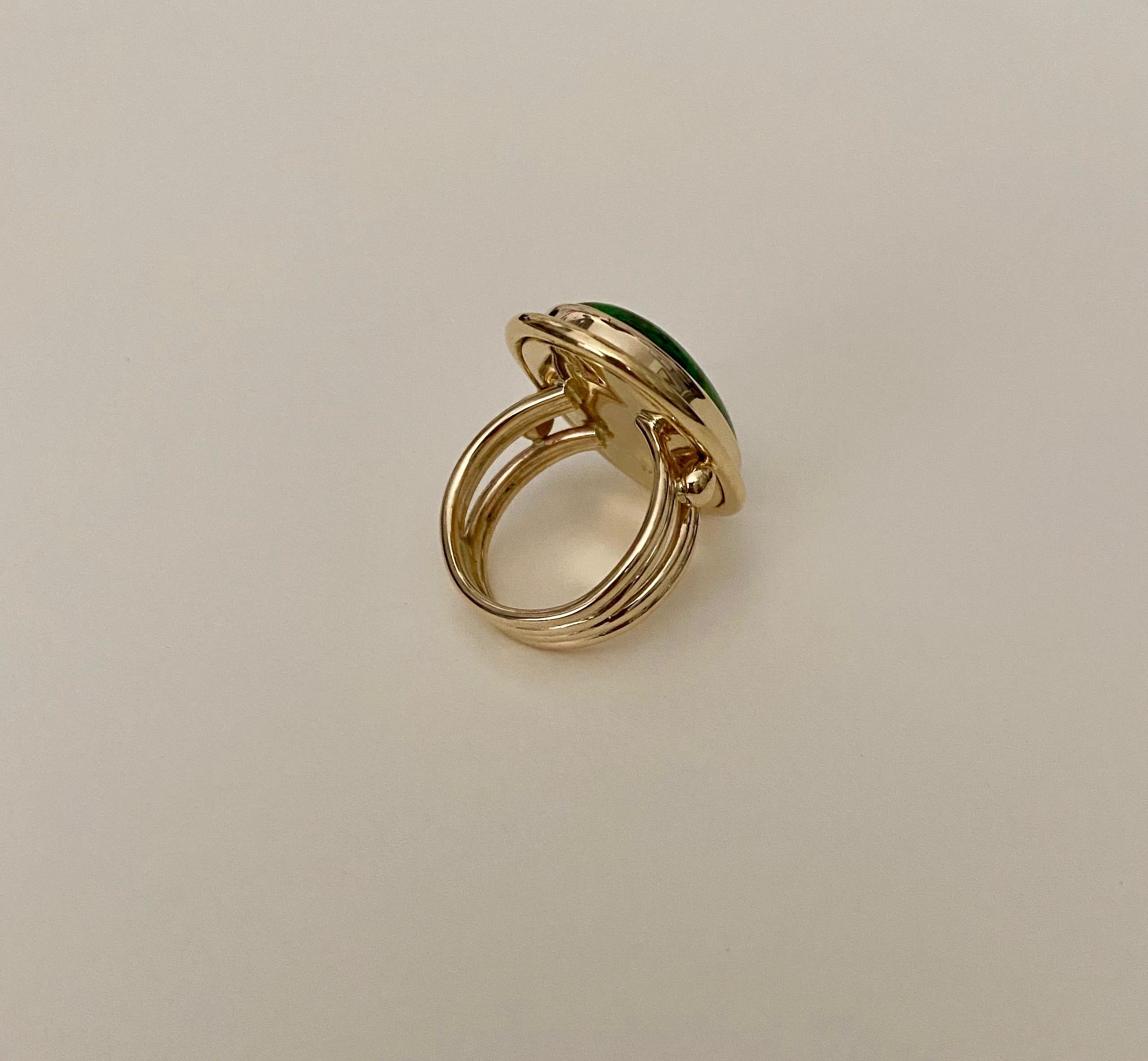 Women's or Men's Michael Kneebone Maw Sit Sit Jade Archaic Style Ring