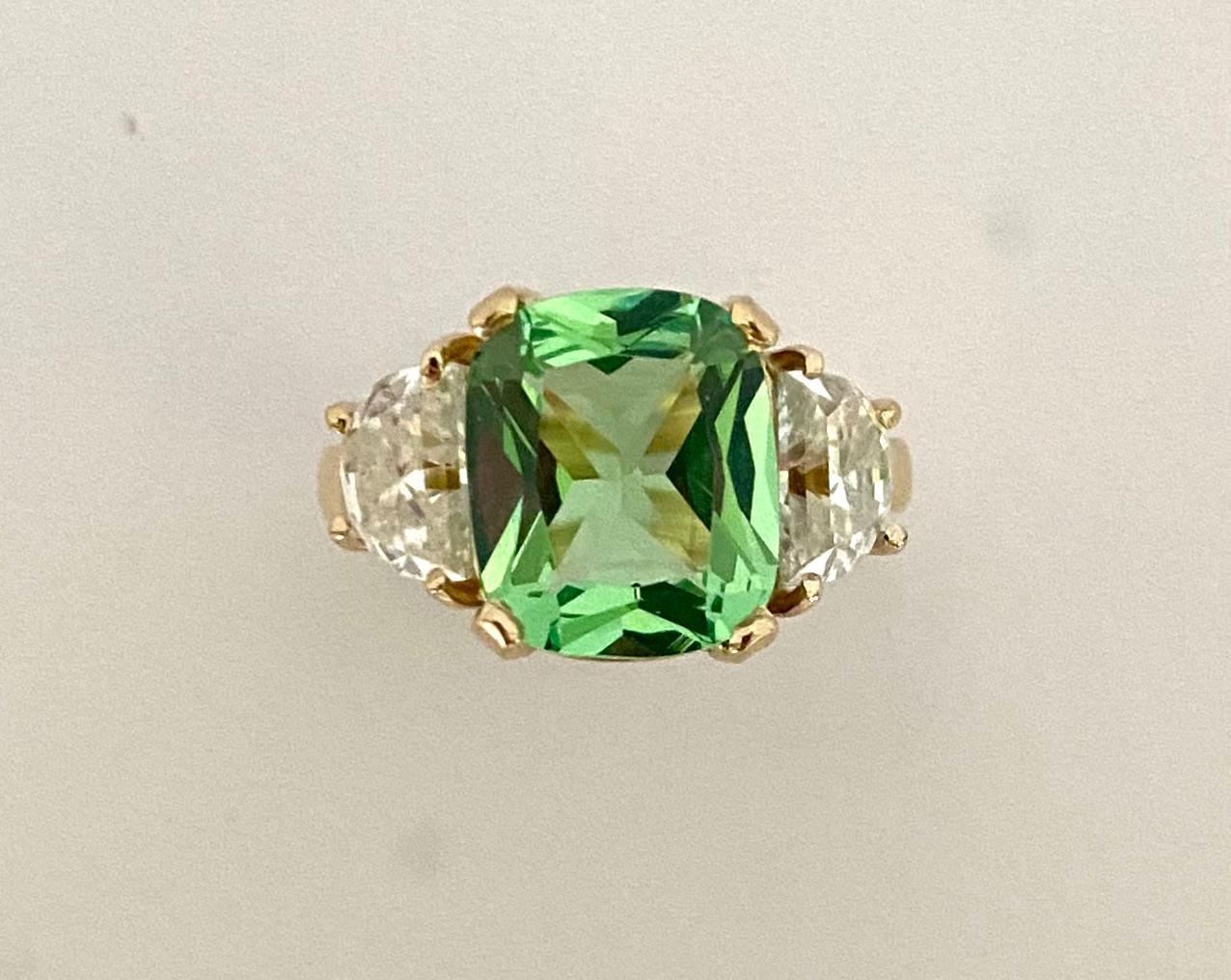 pale mint green sapphire ring