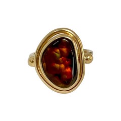 Michael Kneebone Mexican Fire Agate Archaic Style Ring