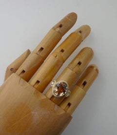 Michael Kneebone Morganite Pear Shaped Diamond Three-Stone Ring