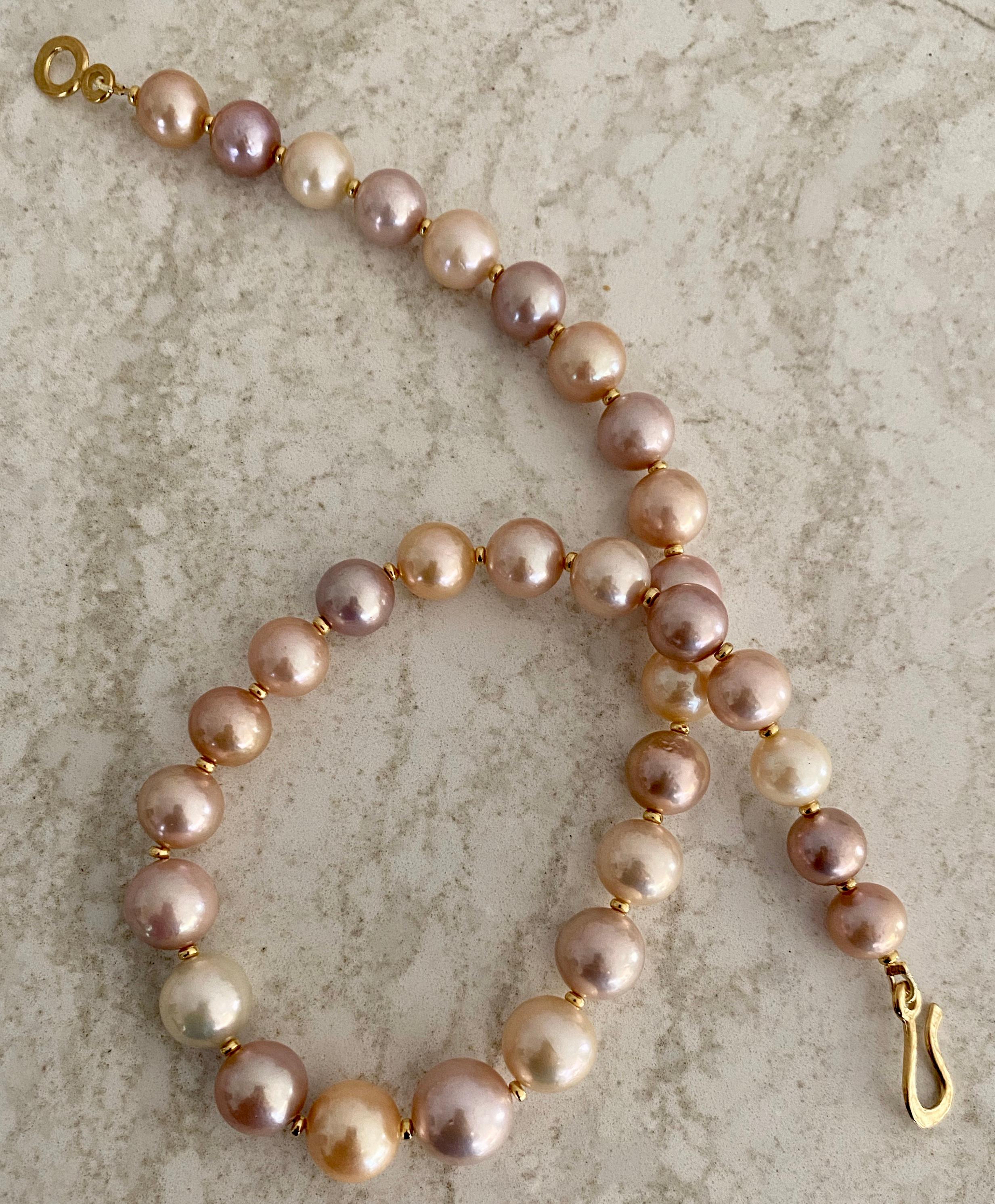 Contemporary Michael Kneebone Pastel Colored Pearl Necklace