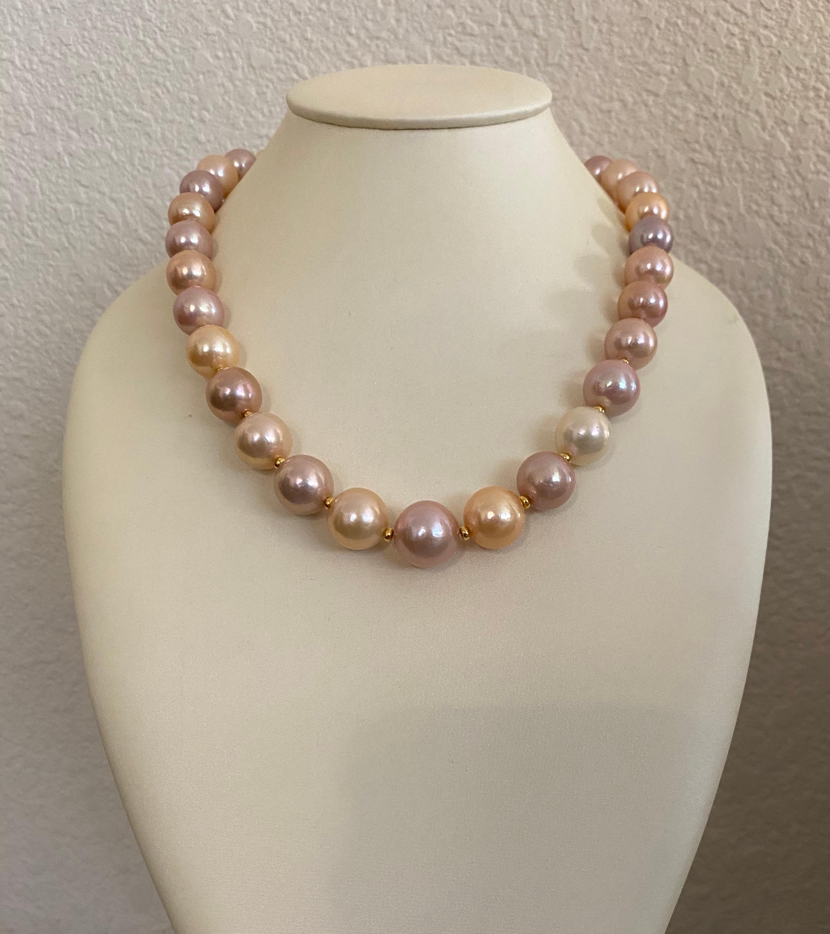 Michael Kneebone Pastel Colored Pearl Necklace In New Condition In Austin, TX