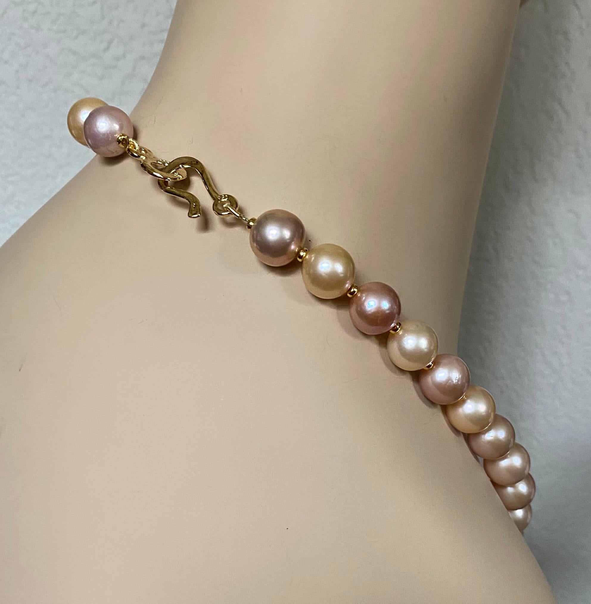 Contemporary Michael Kneebone Pastel Colored Pearl Necklace