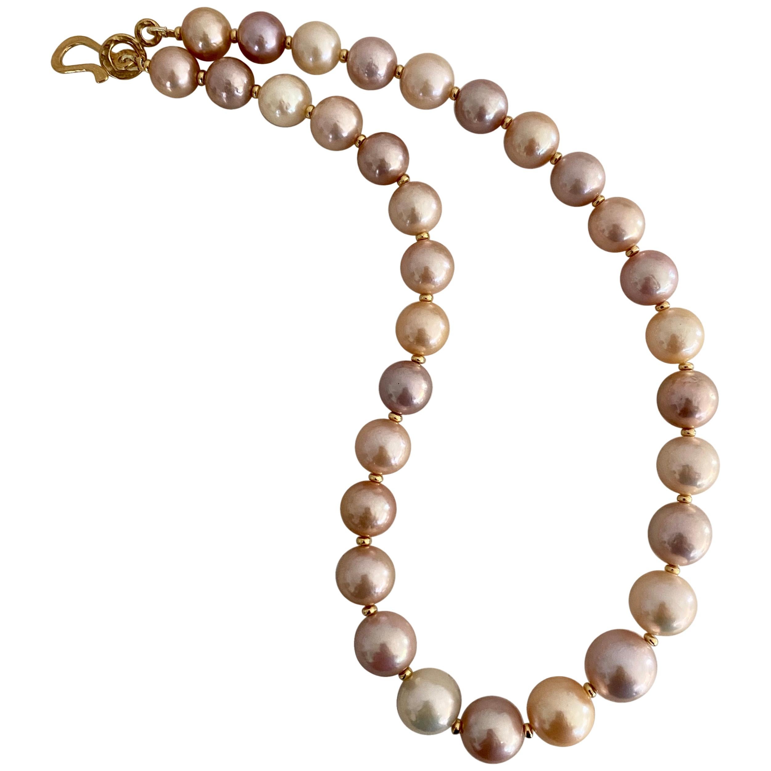 Tourmaline Bead and Cultured Freshwater Stick Pearl Necklace 24-inch Length