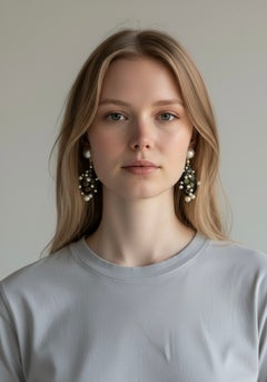 Michael Kneebone Pearl Black Diamond Ebony "Bubbles" Dangle Earrings