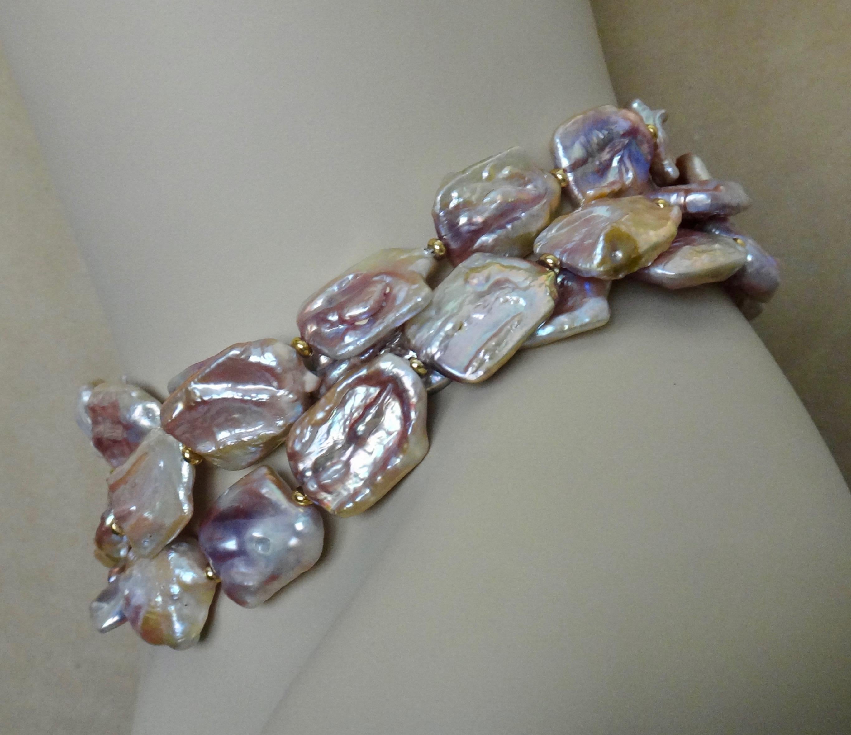 Michael Kneebone Pink Baroque Tile Pearl Necklace 1