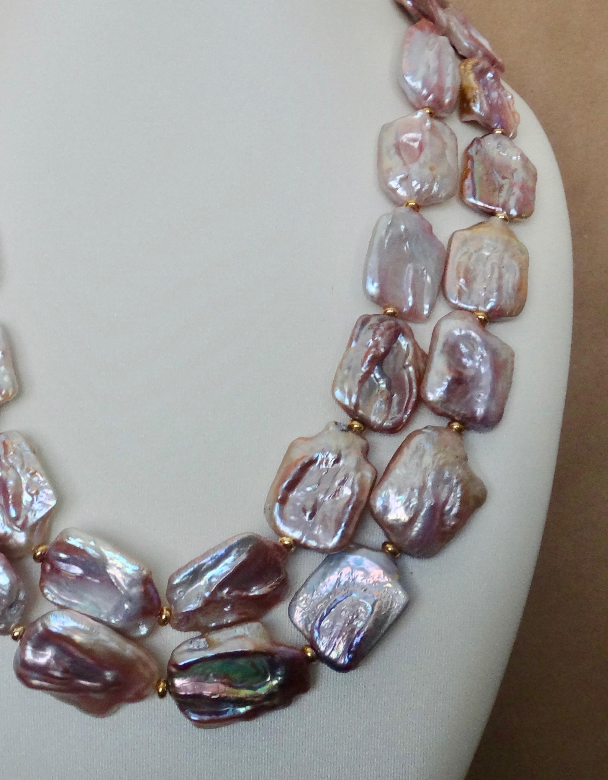 Michael Kneebone Pink Baroque Tile Pearl Necklace 2