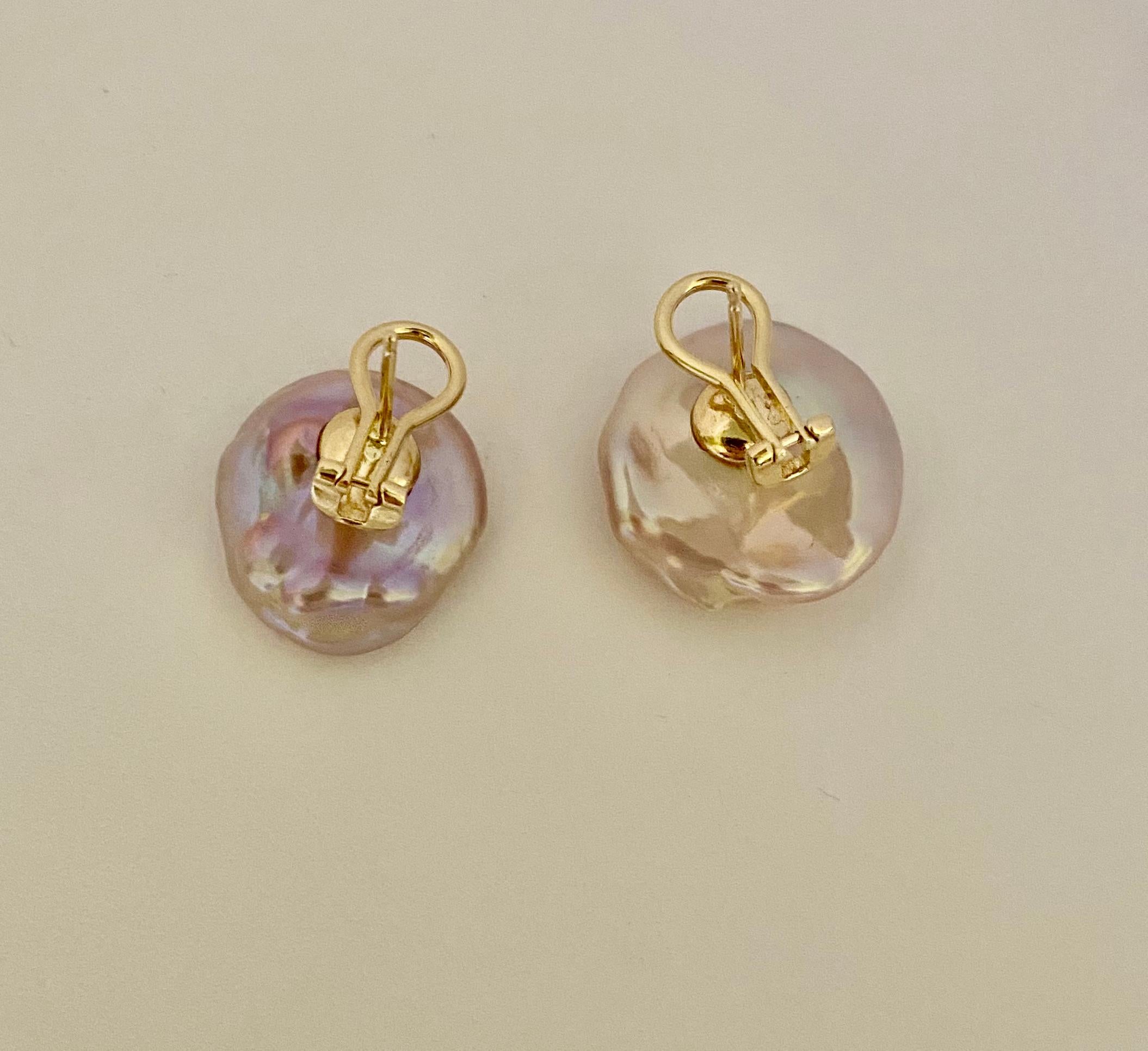 Michael Kneebone Pink Petal Pearl European Cut Diamond Earrings For Sale 4
