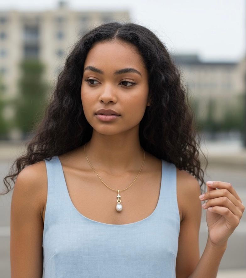 Taglio misto Ciondolo con perla di Tahiti Pink Diamond di Michael Kneebone in vendita