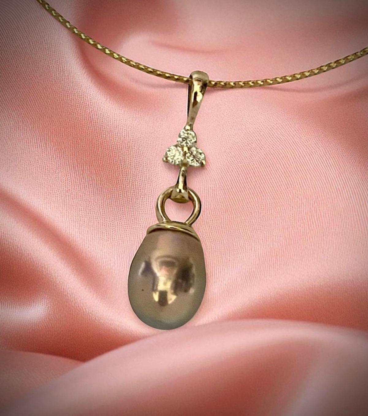 Ciondolo con perla di Tahiti Pink Diamond di Michael Kneebone In condizioni Nuovo in vendita a Austin, TX