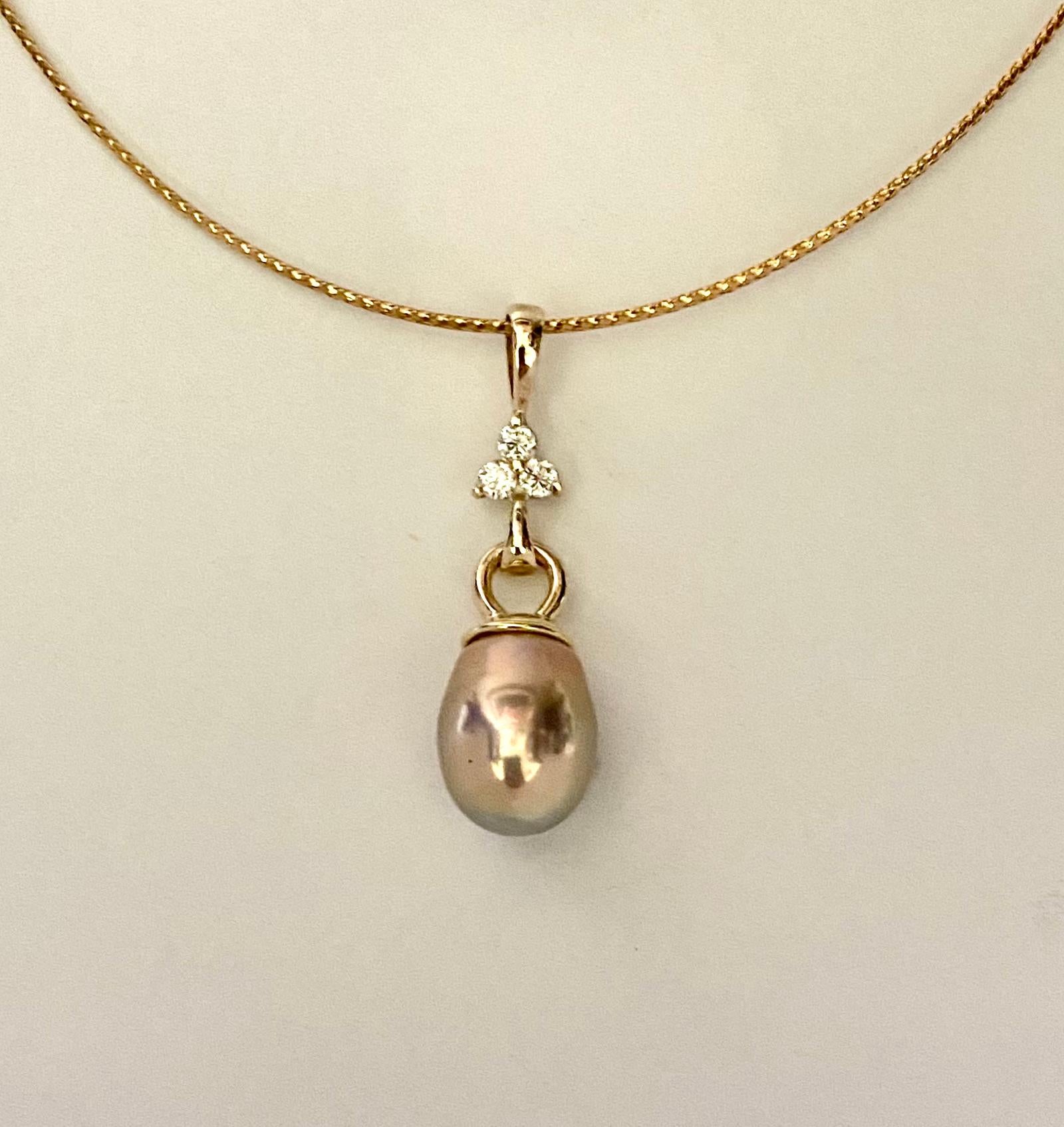 Ciondolo con perla di Tahiti Pink Diamond di Michael Kneebone in vendita 1