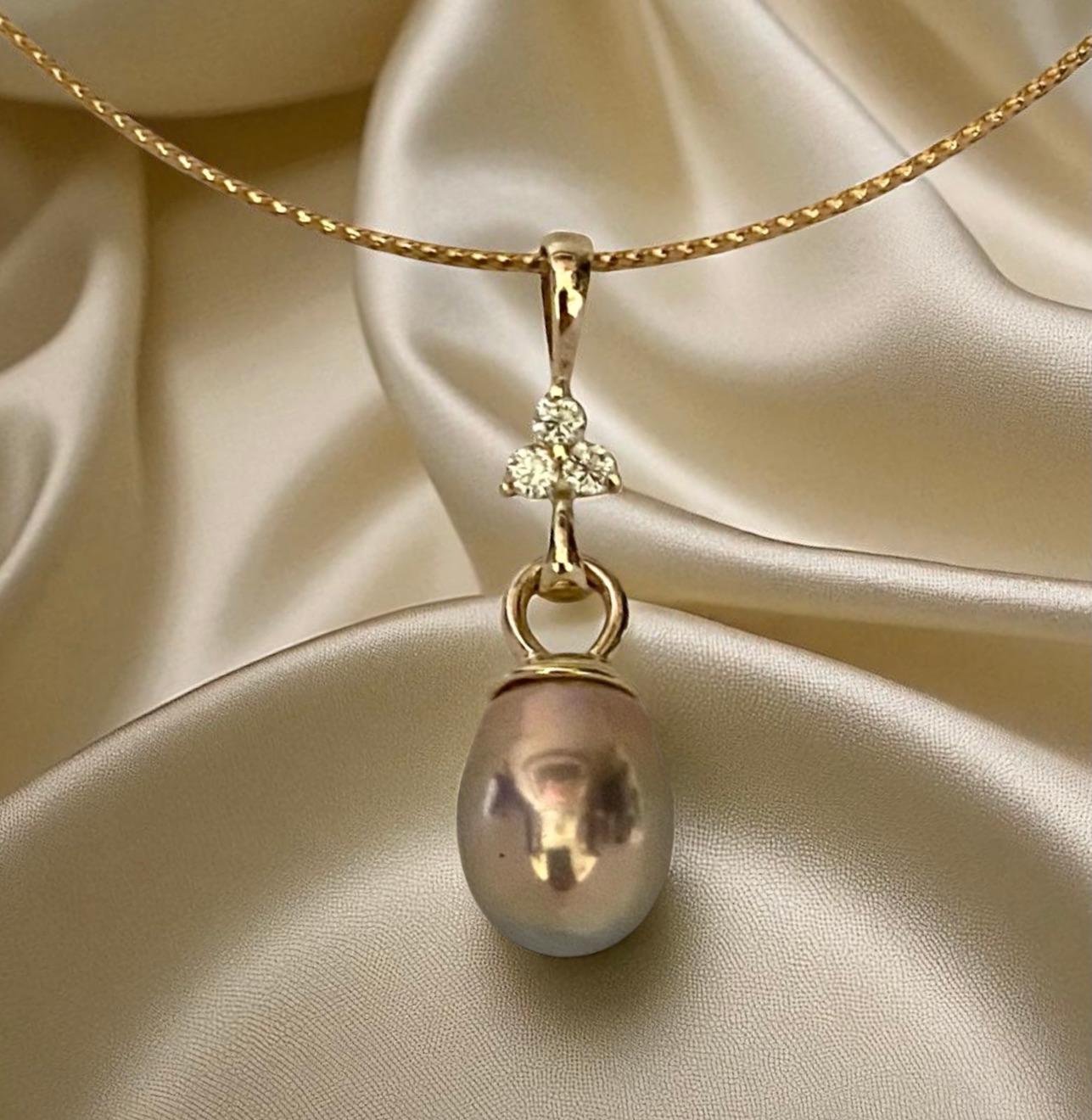 Ciondolo con perla di Tahiti Pink Diamond di Michael Kneebone in vendita 2