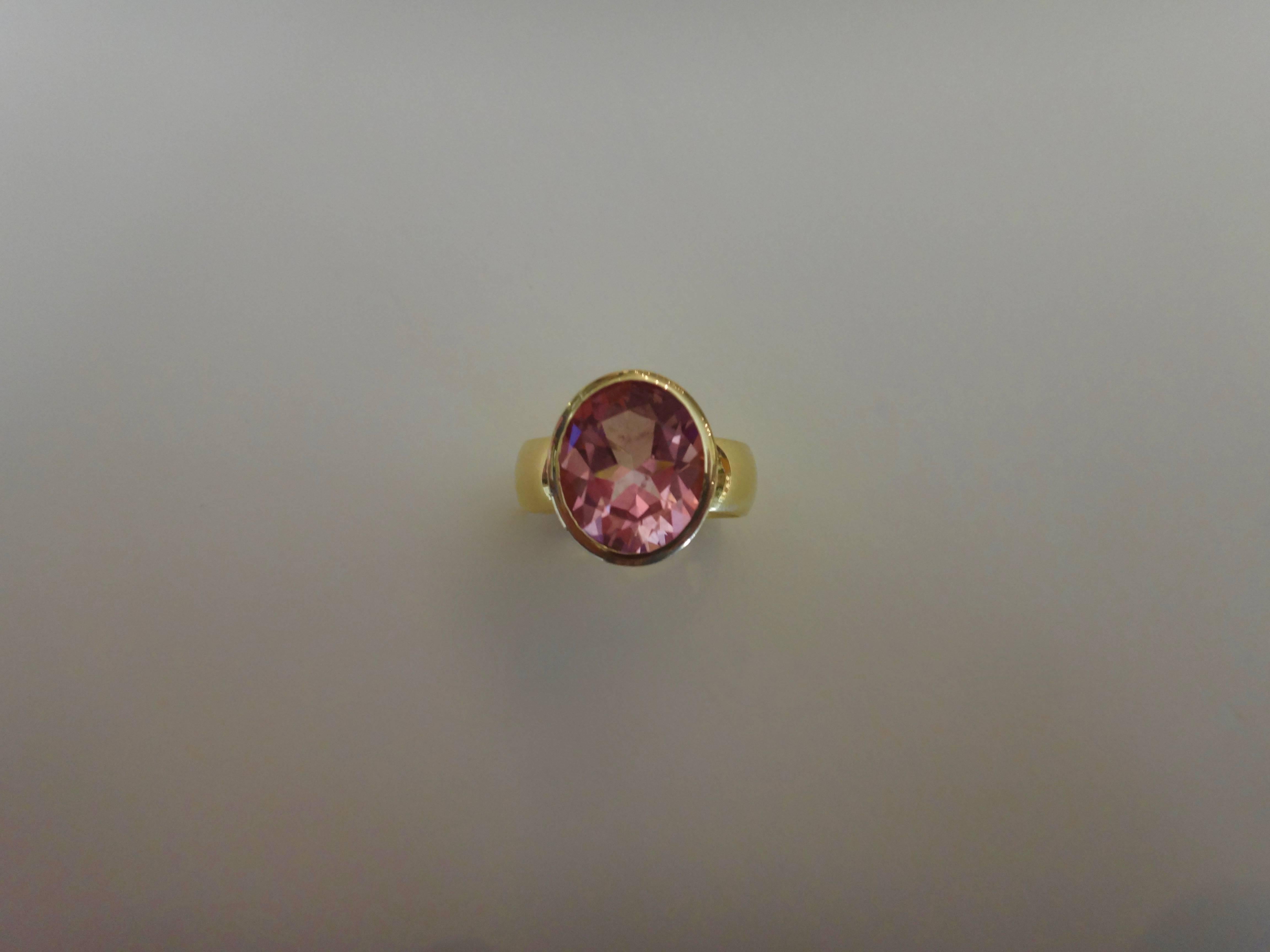 Michael Kneebone Pink Topaz Leah Ring In Excellent Condition In Austin, TX
