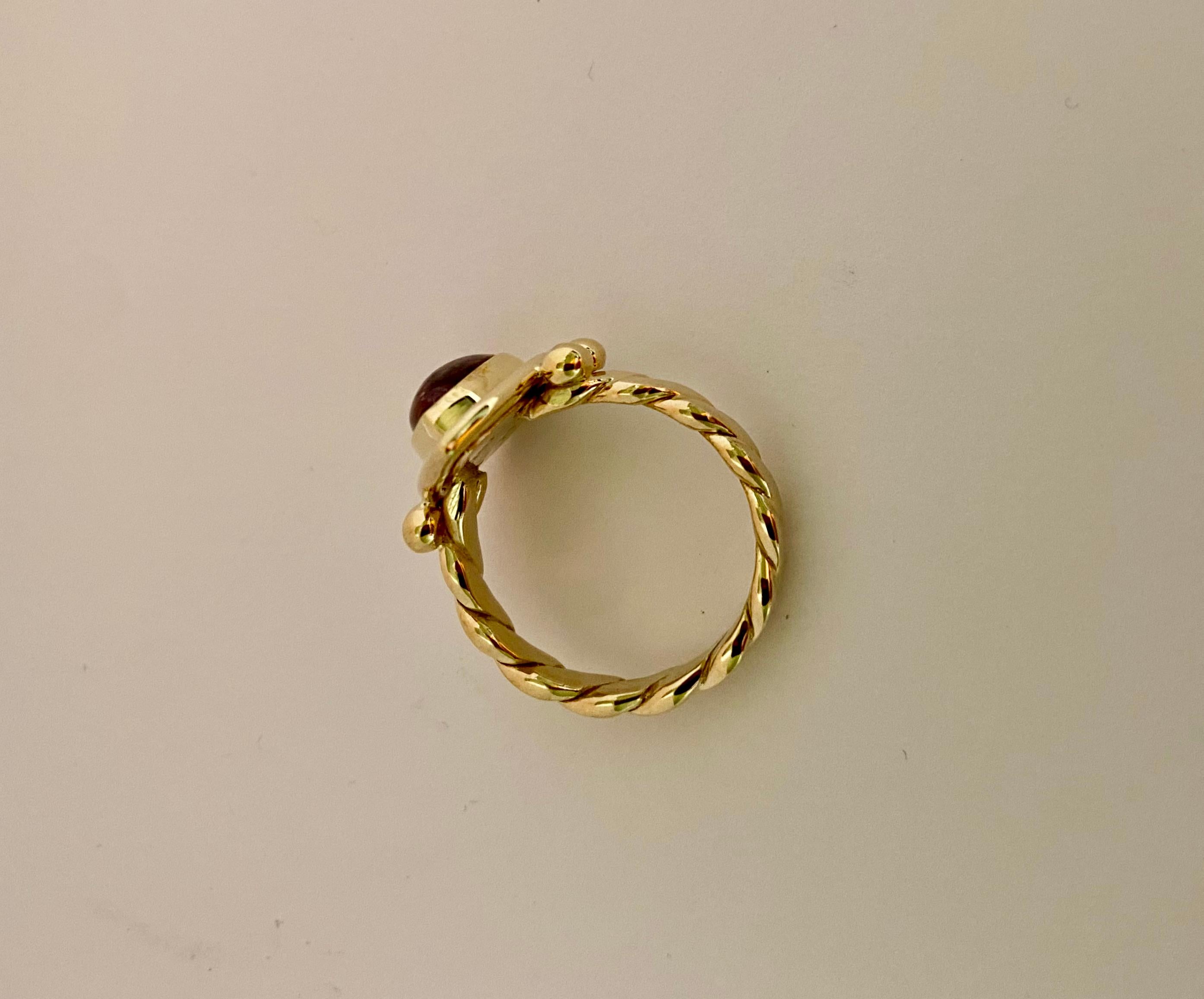 Michael Kneebone Pink Tourmaline Archaic Style Ring For Sale 1