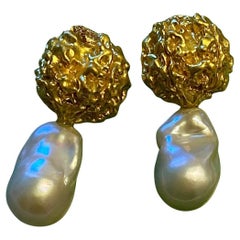 Michael Kneebone Prayer Bead Baroque Pearl Drop Earrings