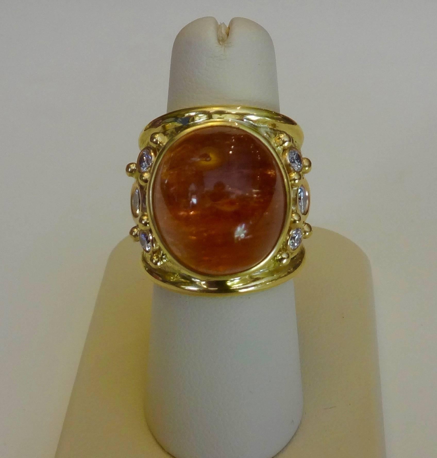 Contemporary Michael Kneebone Precious Topaz White Diamond Bombe Ring