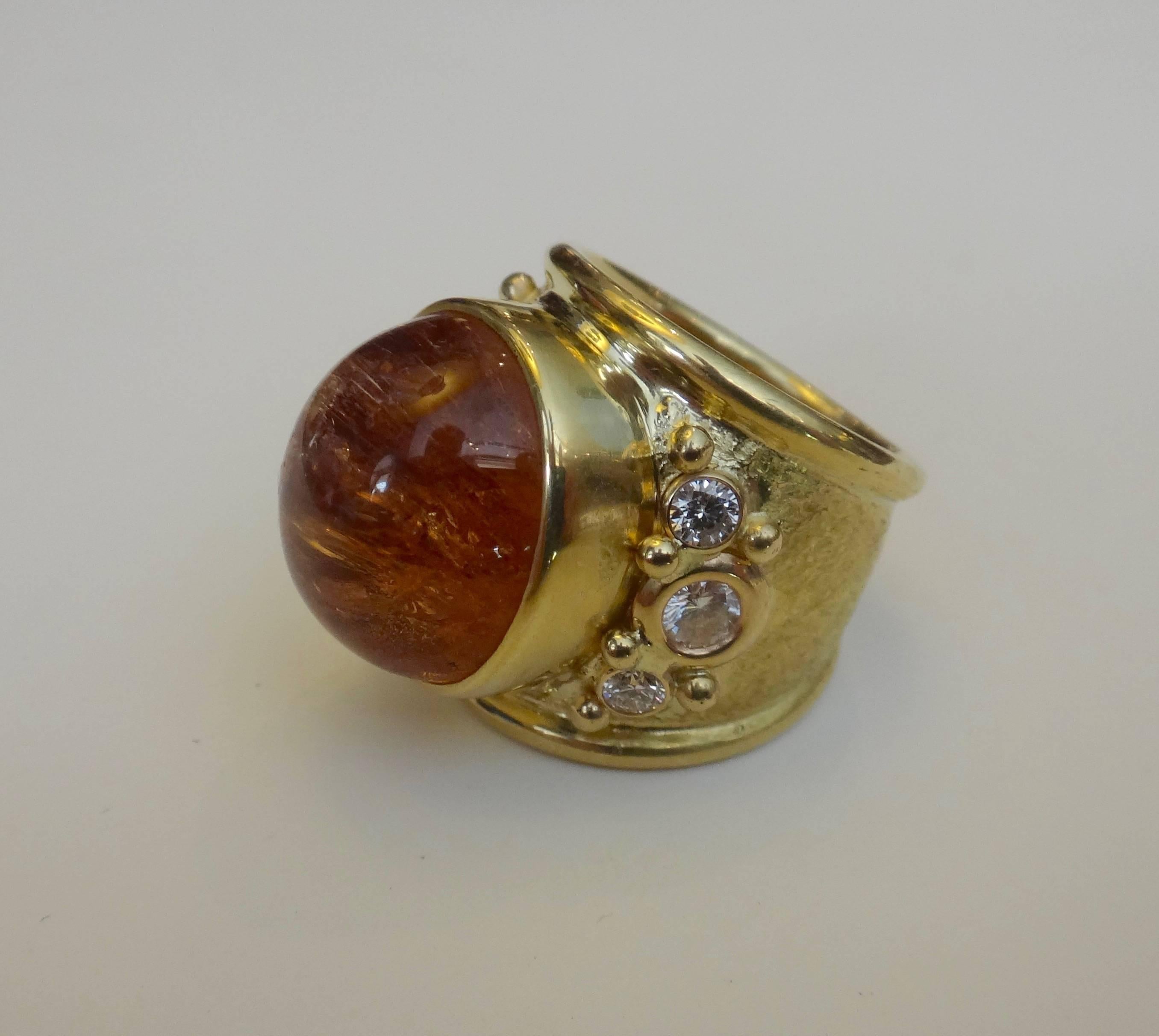 Mixed Cut Michael Kneebone Precious Topaz White Diamond Bombe Ring