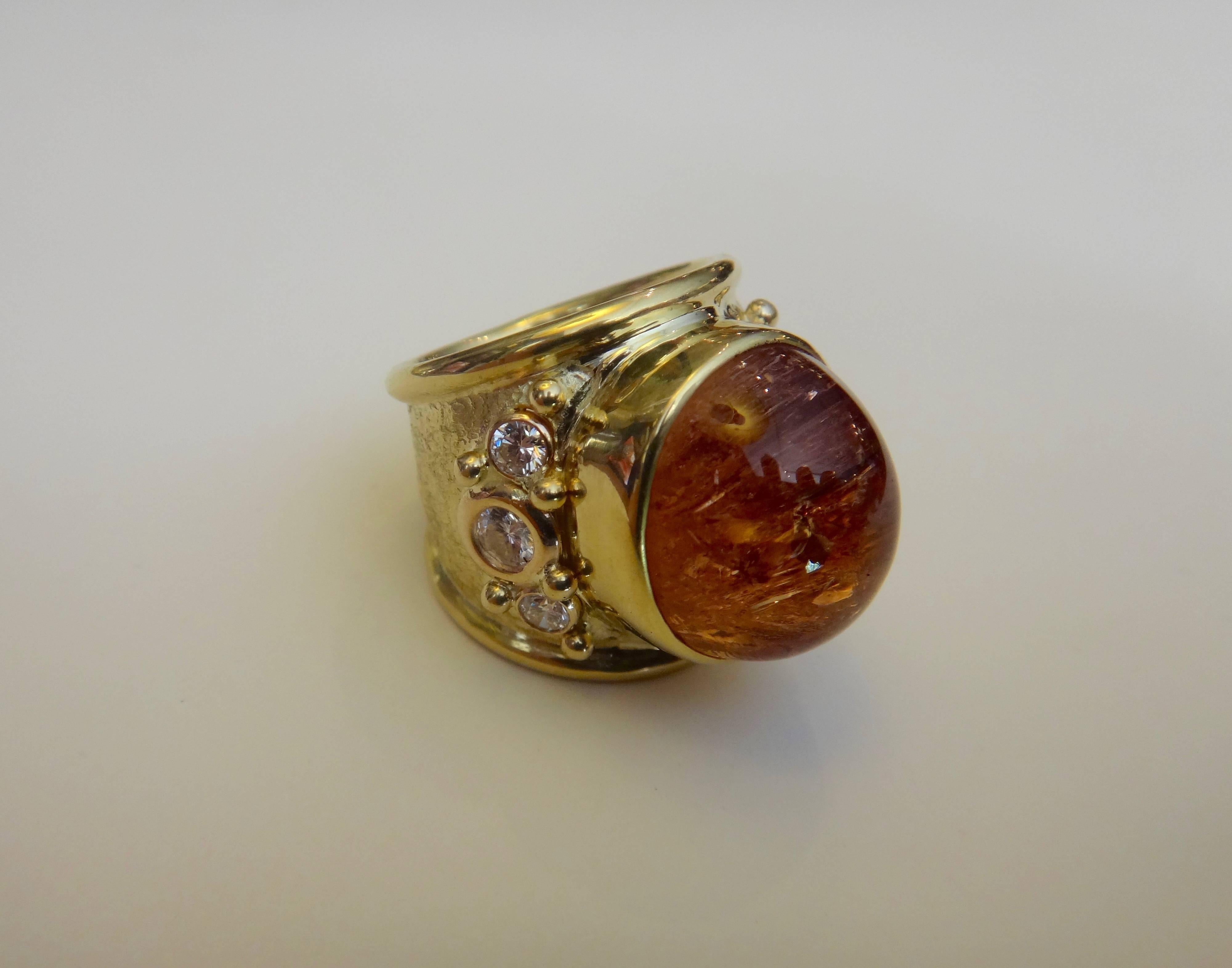 Michael Kneebone Precious Topaz White Diamond Bombe Ring 1