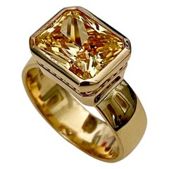 Michael Kneebone Radiant Cut Yellow Sapphire 18 Karat Gold Leah Ring