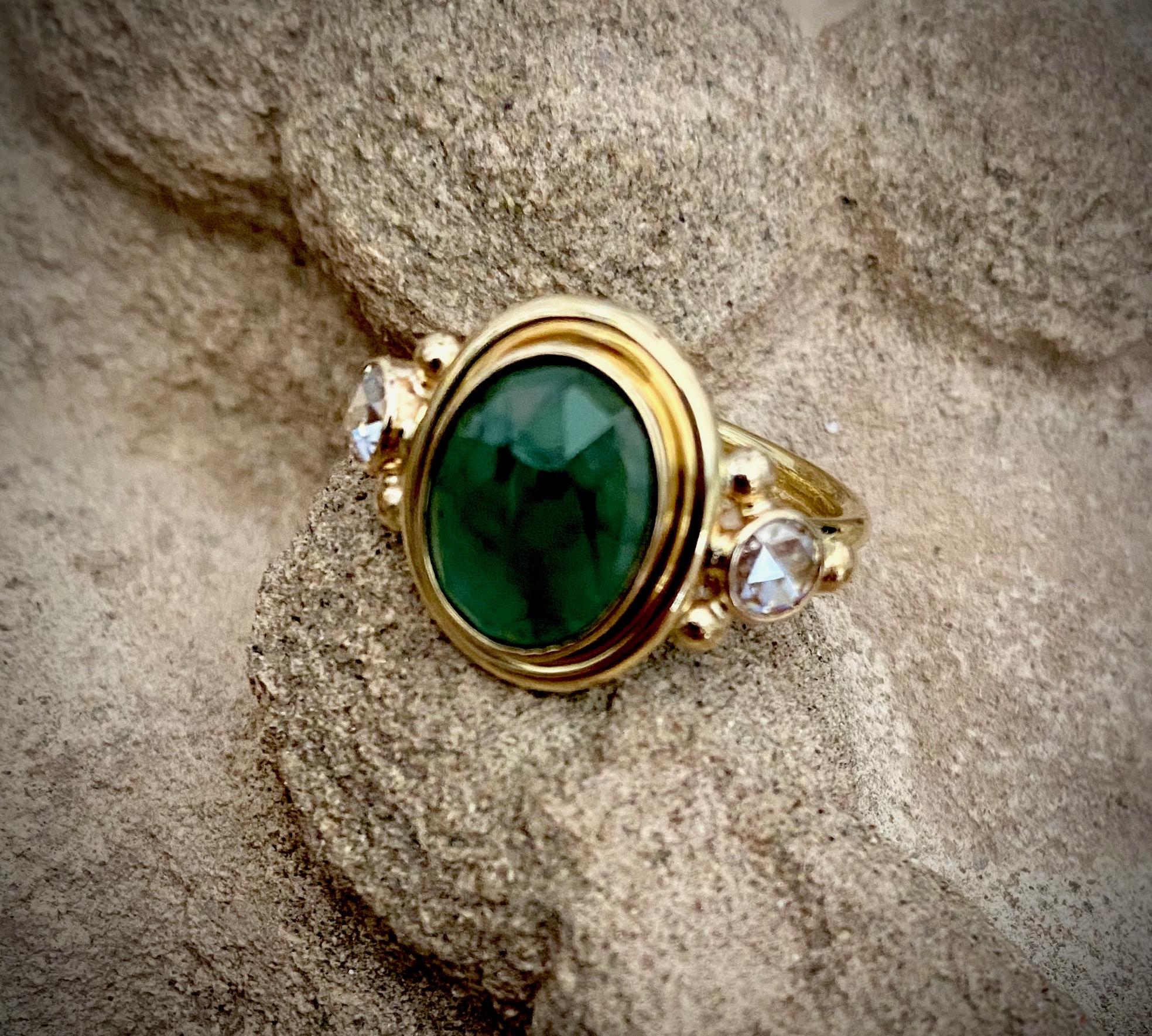 rose cut emerald ring