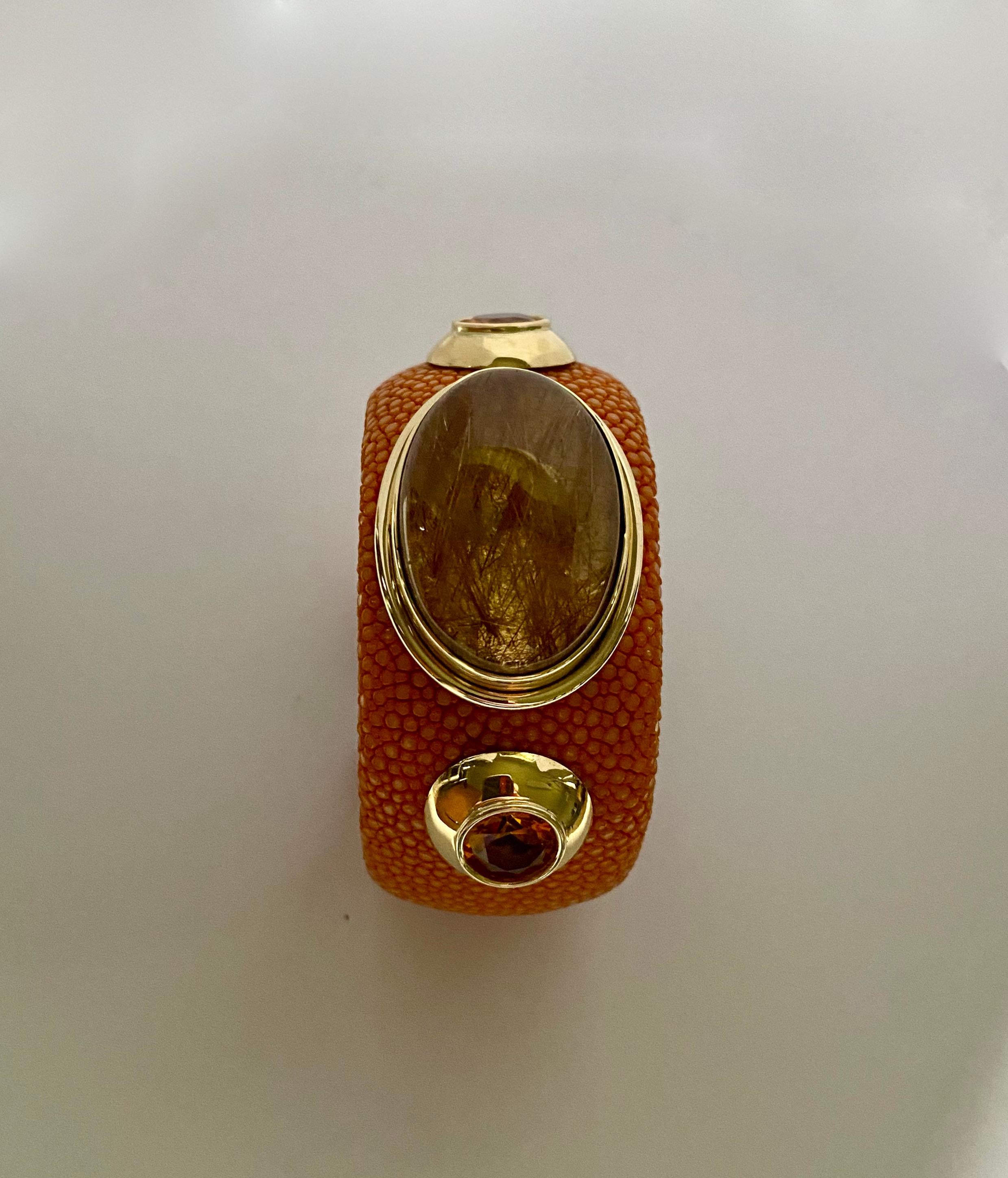 Michael Kneebone Bracciale con quarzo rutilato e topazio in oro 18 carati in vendita 4