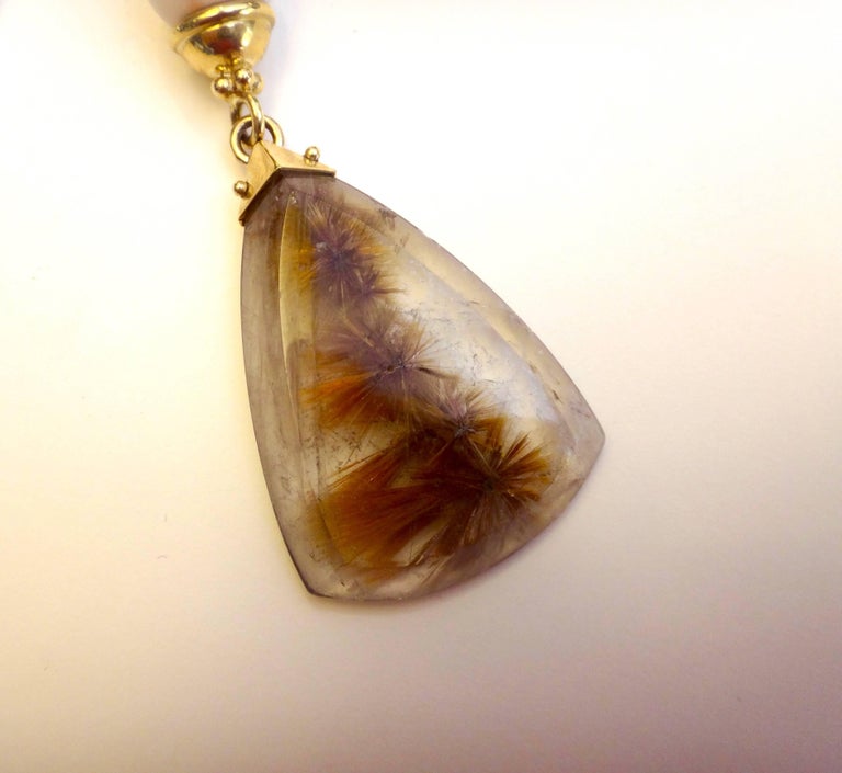 Michael Kneebone Rutilated Quartz White Coral Bead Necklace For Sale at ...