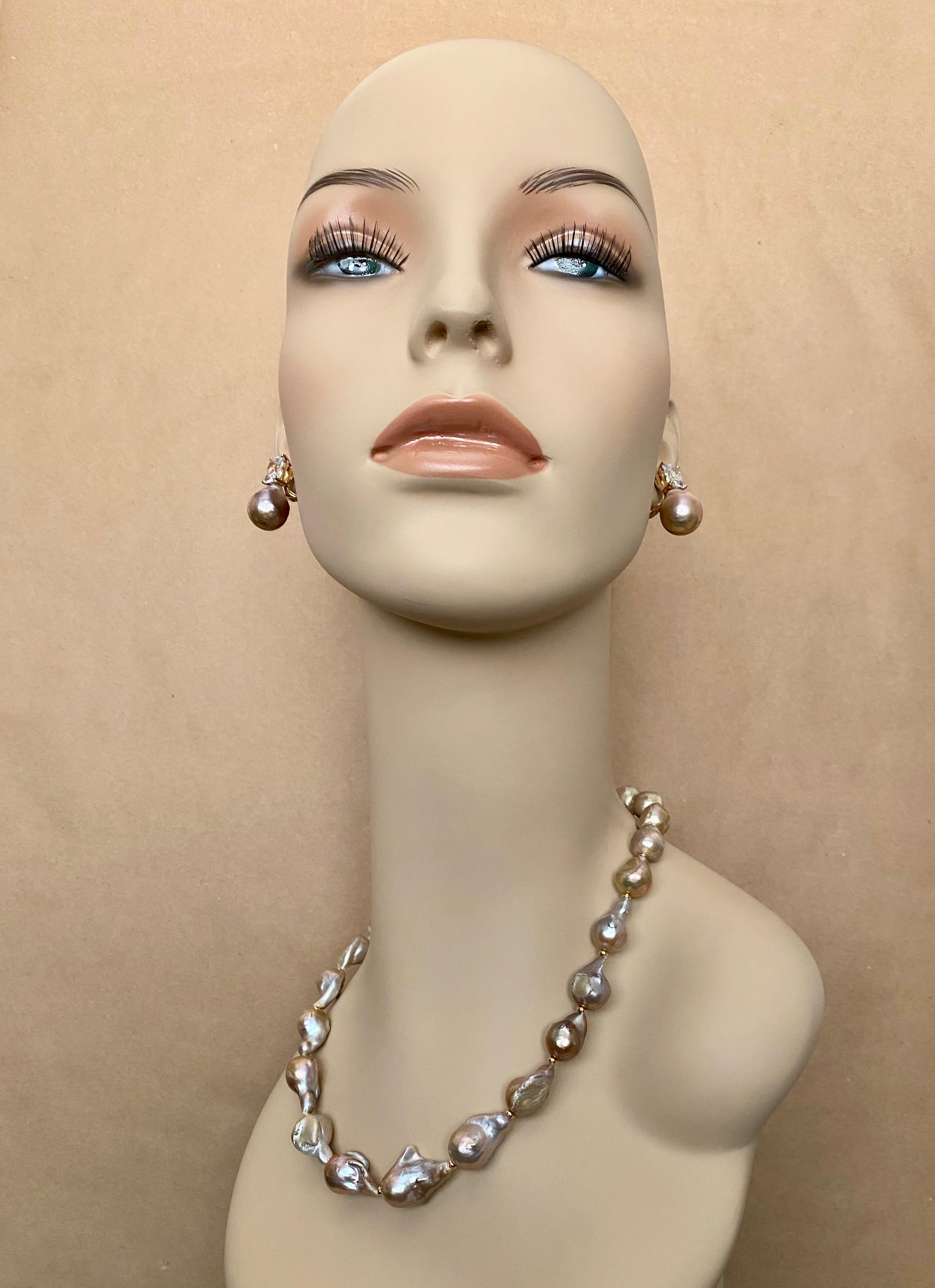 Michael Kneebone Sapphire Flame Ball Pearl Necklace Earring Suite 3