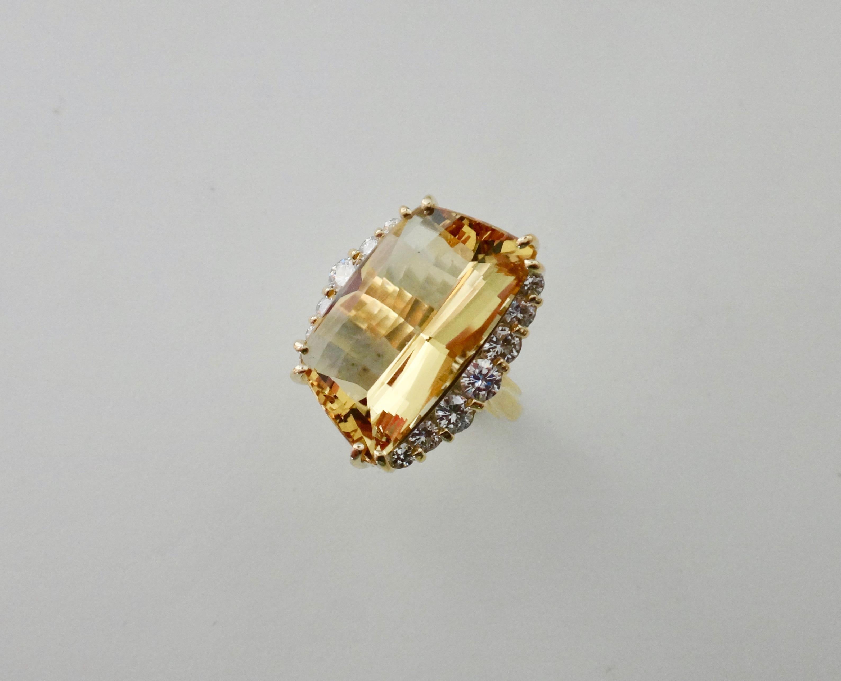 Scintillating is the only way to describe this one-of-a-kind golden beryl (origin: Brazil).  Beryl is a large family of gems including aquamarine, morganite, emerald, heliodore and chrysoberyl cat's eye.  This is the yellow version of the gem