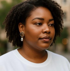 Michael Kneebone Silver Apollo Coin Tahitian Pearl Drop Earrings