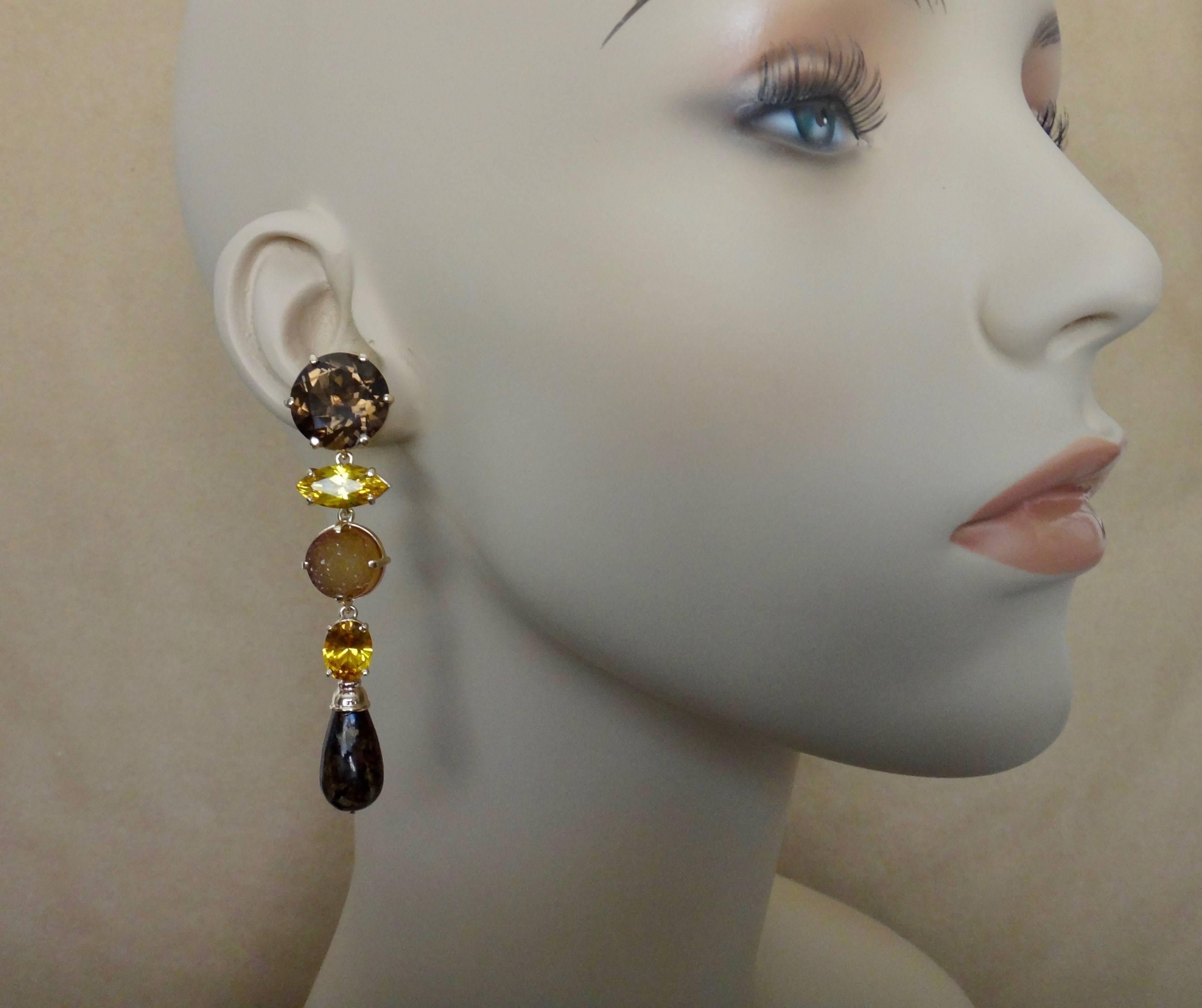 drusy quartz earrings