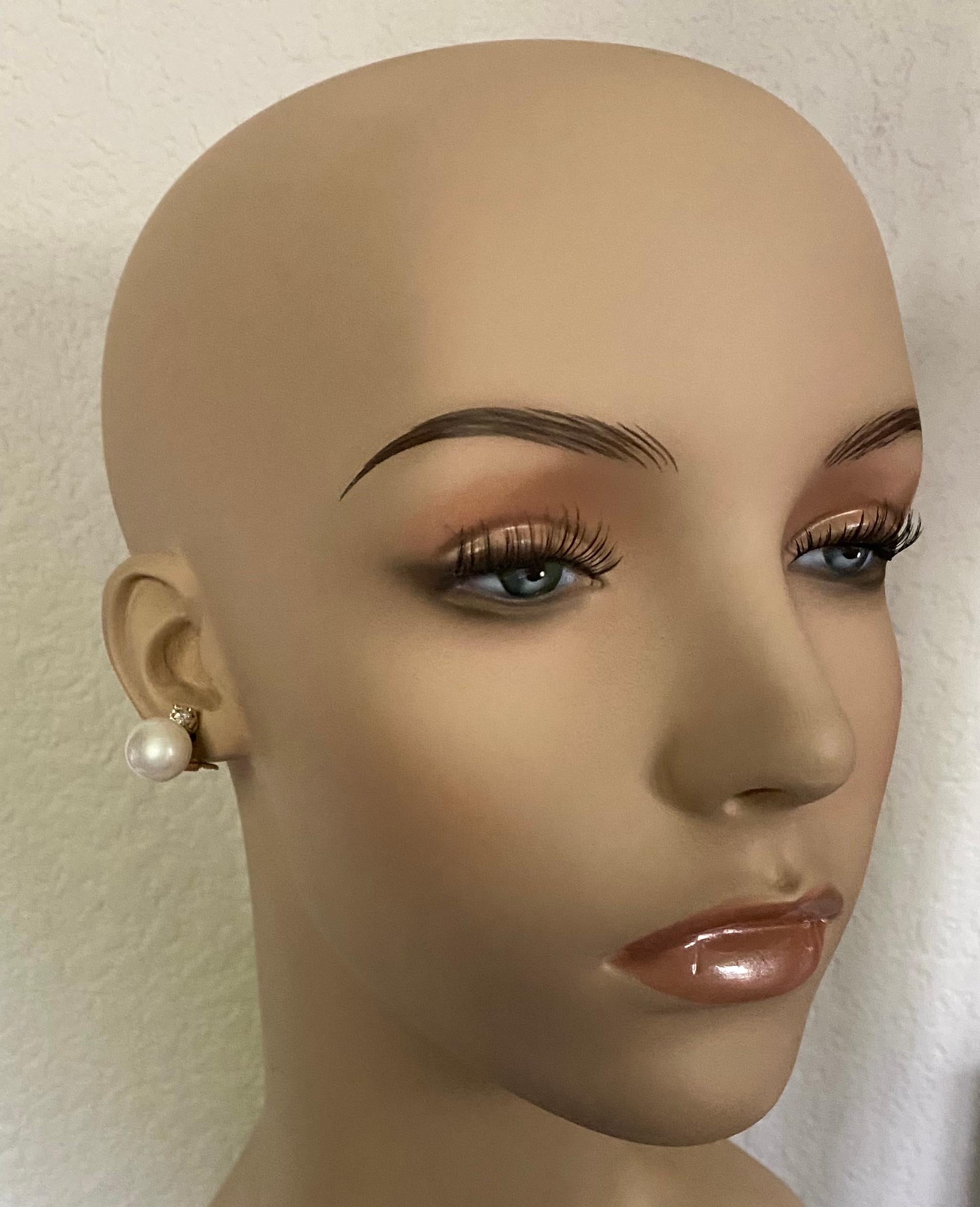 Women's Michael Kneebone South Seas Pearl Diamond Stud Drop Earrings