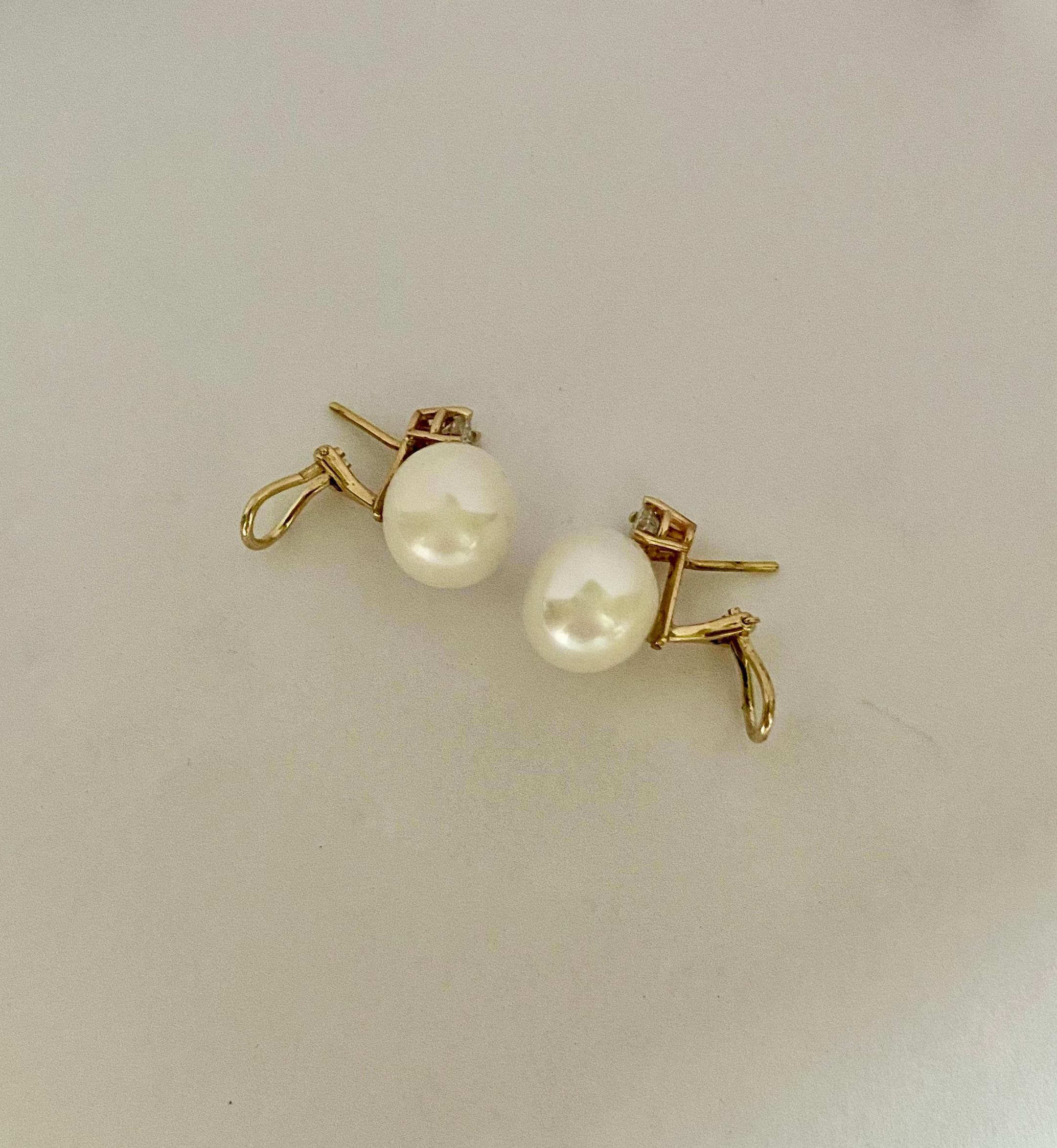 Michael Kneebone South Seas Pearl Diamond Stud Drop Earrings 3