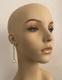 Michael Kneebone South Seas Pearl Diamond White Gold Dangle Earrings