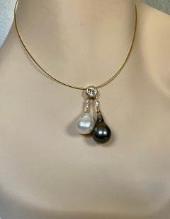 Michael Kneebone South Seas Pearl Tahitian Pearl Diamond Sapphire Pendant