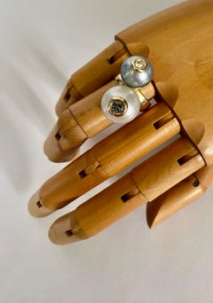 Michael Kneebone South Seas Tahitian Pearl Diamond Due Perla Cocktail Ring