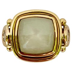 Michael Kneebone Sugarloaf Moonstone Diamond Archaic Style Ring