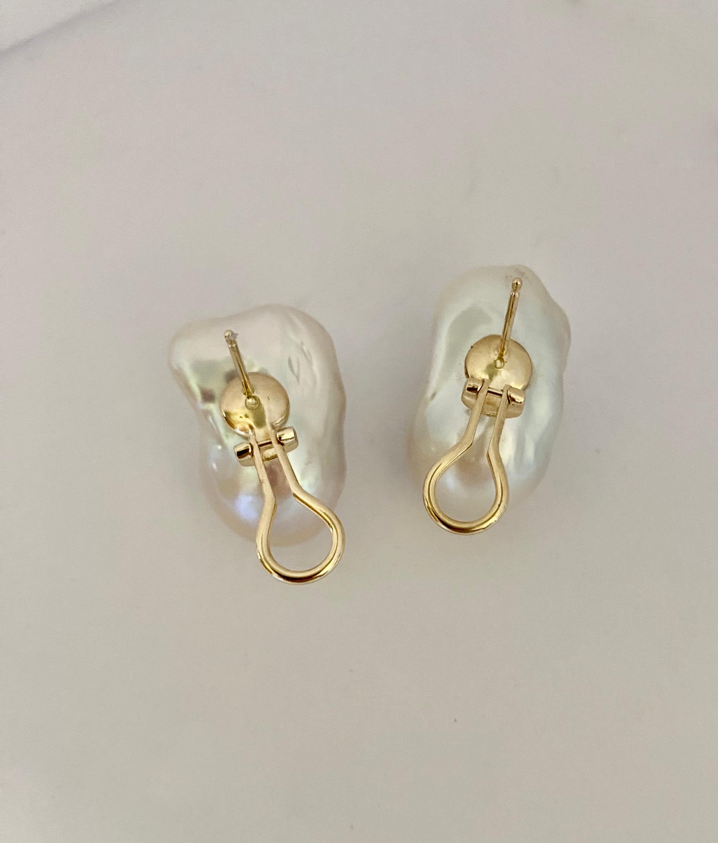 Michael Kneebone White Baroque Pearl Stud Earrings For Sale 2